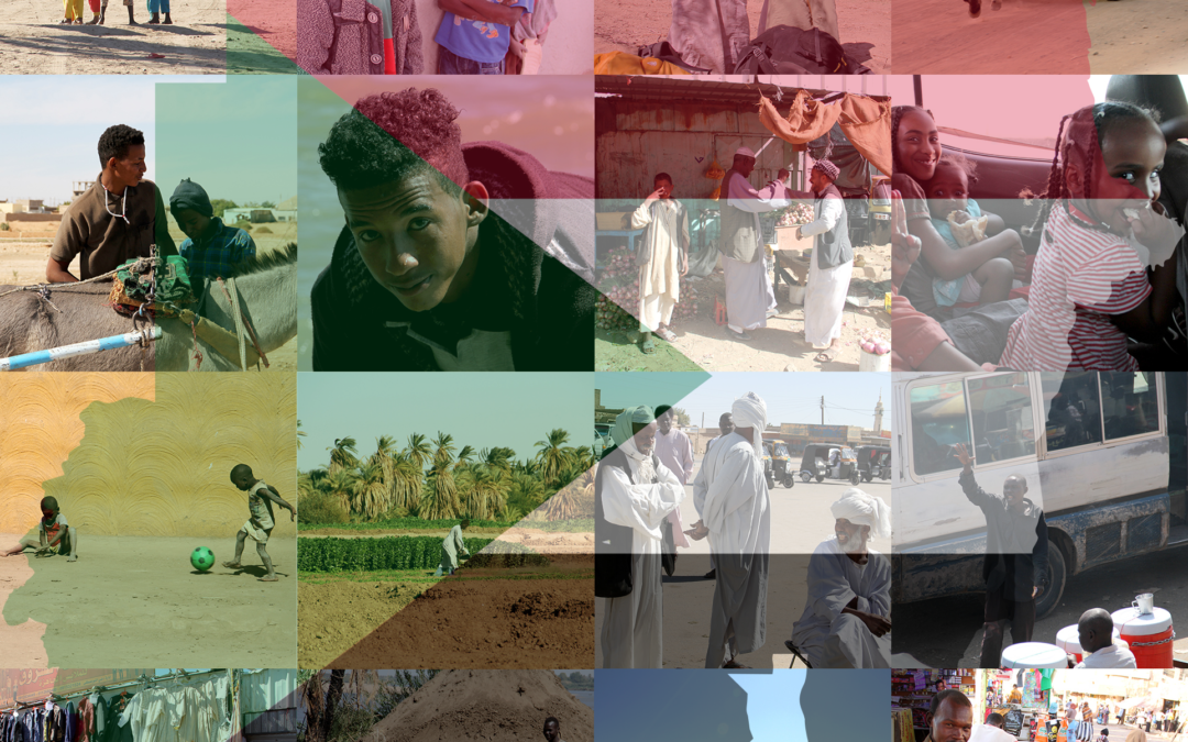 The People of Sudan Map with Flag Colors